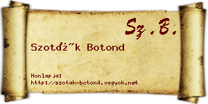 Szoták Botond névjegykártya
